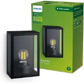 Philips Outdoor Alzor mur carré 25W excl LM noir