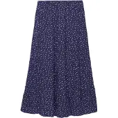 Superdry pour femme. W7210425A Jupe Maxi Tier marine (L), Casuel, Viscose