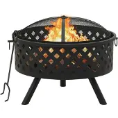 vidaXL Foyer avec tisonnier 68 cm XXL acier