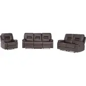 Beliani Ensemble Canapés Et Fauteuil En Cuir Pu Marron 6 Places Bergen