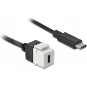 DeLOCK Keystone Modul USB-C 5Gbps Bu zu St Kabel 0.25m sw