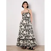 Apricot Robe crème / noir