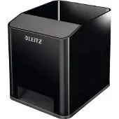 Leitz Pot à crayons WOW Sound , 1 compartiment, compartiment smartphone avec amplificateur de son, noir