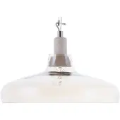 Beliani Suspension lumière transparente bois verre PVC forme ronde plafond style moderne salon salle à manger