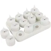 INF Bougies LED Rechargeables avec Télécommande, Blanc Chaud, Lot de 12