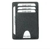INF Porte-cartes avec protection RFID en cuir véritable Black