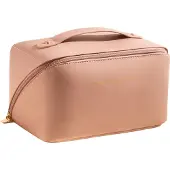 INF Trousse de toilette spacieuse en cuir PU Noir Pink