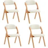 SoBuy Lot 4 Chaises Pliantes Bois Blanc