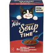Purina Nourriture Humide Pour Chats Felix Soupe De Boeuf 6x48g