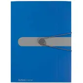 Herlitz Chemise à rabats easy orga to go, A4, PP-film, bleu opaque 3 rabats, avec bouton de fermeture et gum (A4)