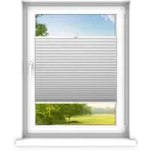 Time4blinds , Store plissé sur mesure, Sans perçage, 40x80 cm, Argent