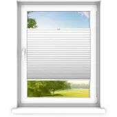 Time4blinds , Store plissé sur mesure, Sans perçage, 70x190 cm, Blanc