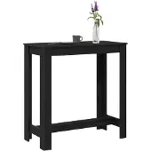 vidaXL Table bar 102 x 50 x 103,5 cm, matériau de bois, noire, imitation chêne