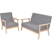 vidaXL Ensemble de canapés 2 pcs Tissu Gris clair