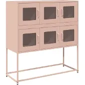 vidaXL Sideboard Rosa 100,5x39x107 cm Acier laminé à froid
