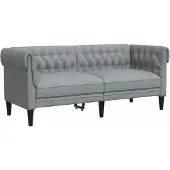 vidaXL Canapé Chesterfield 2 places tissu gris clair
