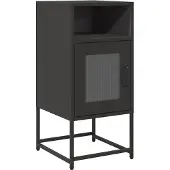 vidaXL Table de nuit noire 36x39x78 cm Acier laminé à froid