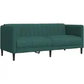 vidaXL Canapé 2 places vert foncé Tissu