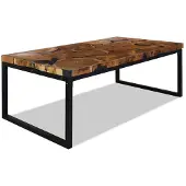 vidaXL Table basse en résine de teck 110x60x40 cm