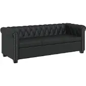 vidaXL Canapé Chesterfield à 3 places cuir synthétique noir