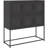 vidaXL Sideboard noir 100,5x39x107 cm Acier laminé à froid
