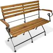 vidaXL Banc de jardin pliable 112 cm bois massif acacia