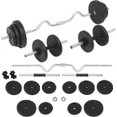 vidaXL Ensemble d'haltères longs et courts 30 kg