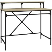 vidaXL Bureau chêne Sonoma 100x50x90 cm bois composite et fer