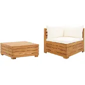 vidaXL Ensemble de salon de jardin 2 pièces avec coussins en bois massif d'acacia