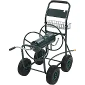vidaXL Chariot pour tuyau de jardin avec raccord de tuyau 1/2" 75 m acier