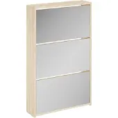 vidaXL Meuble à chaussures 3 étagères Miroir 63x17x102,5 cm Chêne