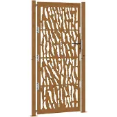 vidaXL Portail de jardin 105 x 205 cm en acier patiné avec motif de traces