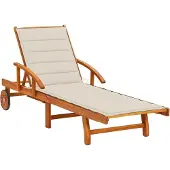 vidaXL Bain de soleil avec support acacia massif