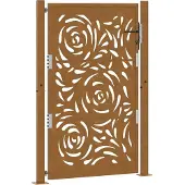 vidaXL Portail de jardin 105 x 155 cm en acier patiné motif flamme