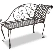vidaXL Chaise longue de jardin 128 cm Acier antique brun