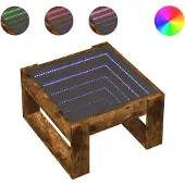 vidaXL Table basse avec Infinity-LED chêne fumé 50x53x30 cm