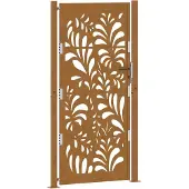 vidaXL Portail de jardin 105 x 205 cm en acier patiné motif vagues