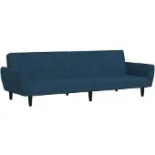vidaXL Canapé-lit à 2 places Bleu Velours