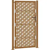 vidaXL Portail de jardin 105 x 180 cm en acier patiné avec croix