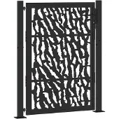 vidaXL Portail de jardin noir 105 x 130 cm en acier avec motif de traces