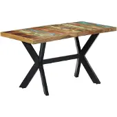 vidaXL Table de salle à manger 140x70x75 cm Vieux bois massif