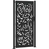 vidaXL Portail de jardin noir 105 x 205 cm en acier avec motif flamme