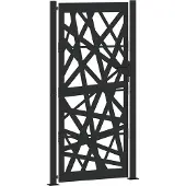 vidaXL Portail de jardin Noir 105x205 cm Acier Design léger