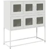 vidaXL Sideboard blanc 100,5x39x107 cm Acier laminé à froid