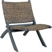 vidaXL Chaise de relaxation rotin kubu naturel et bois d'acajou massif