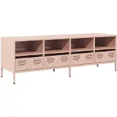 vidaXL Armoire TV rose 135x39x43,5 cm Acier laminé à froid