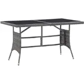 vidaXL Table de jardin Gris 140 x 80 x 74 cm Poly rotin