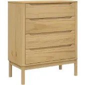 vidaXL Commode FLORO brun cireux pin massif