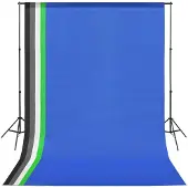 vidaXL Kit de studio avec 5 toiles de fond colorées et cadre réglable