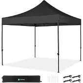 Vonroc Tente de réception - 3x3 m - Tente de réception Premium Easy-Up | Noir